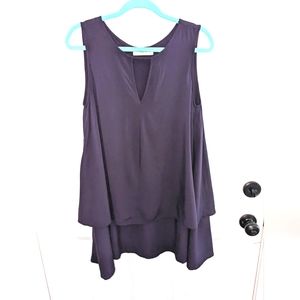 Molly Green dark purple flowy tank size medium 100% Rayon